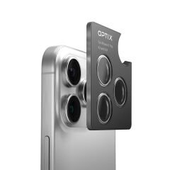 Uniq Apple iPhone 17 Pro Max Optix Çelik Çerçeveli Sapphire Kamera Lens Koruyucu Gümüş