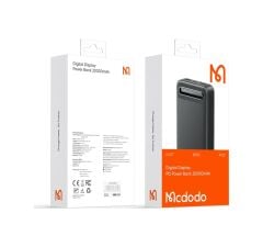 Mcdodo Mc-443 20000mah Powerbank Led Ekranlı 20.000 Mah Taşınabilir Şarj Cihazı Siyah