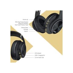 Linktech HP6 Plus Premium Bluetooth 5.3 Kulak Üstü Kulaklık Siyah