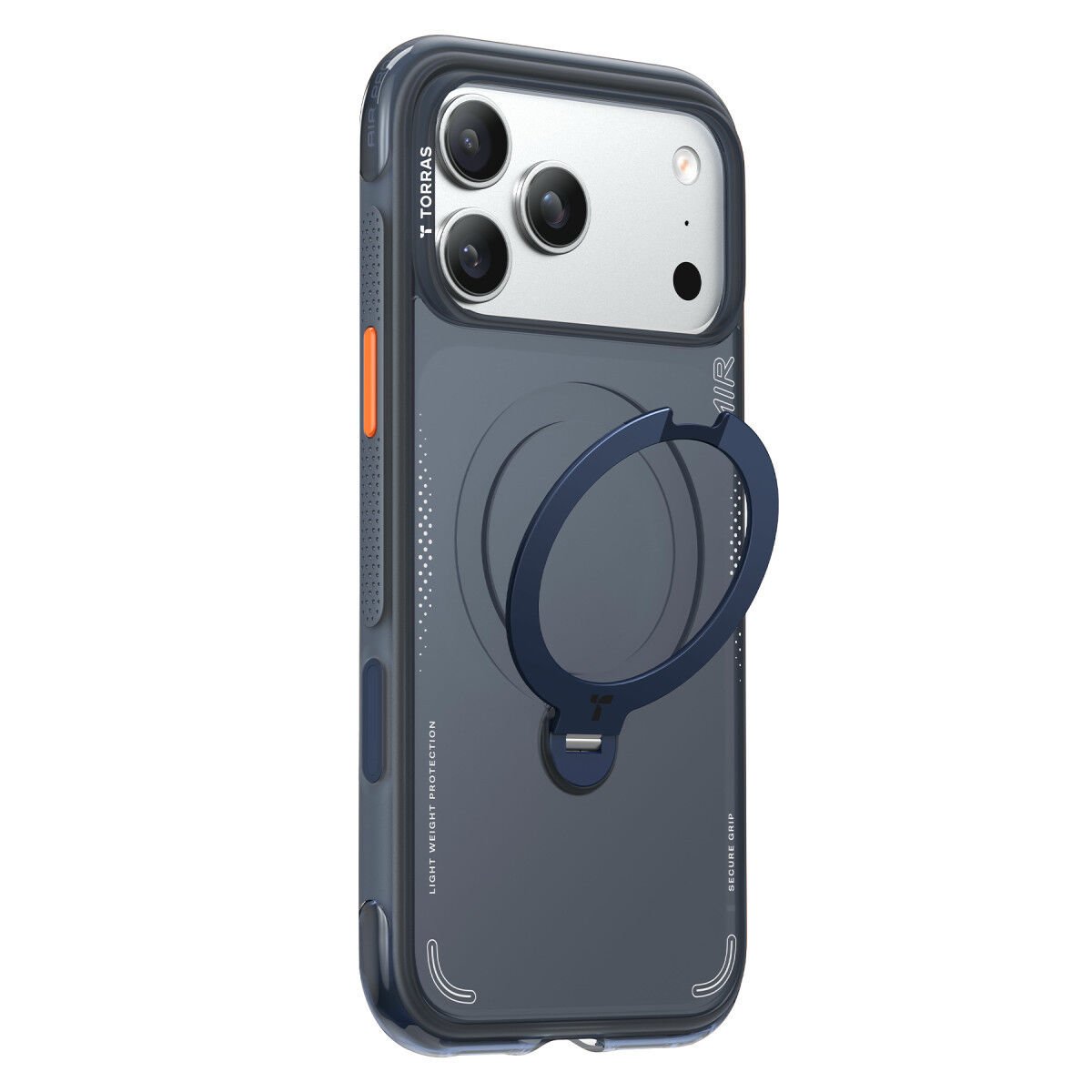Torras Apple iPhone 17 Pro O Stand Spin Air Serisi Magsafe Kılıf Lacivert