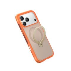 Torras Apple iPhone 17 Pro O Stand Spin Air Serisi Magsafe Kılıf Turuncu