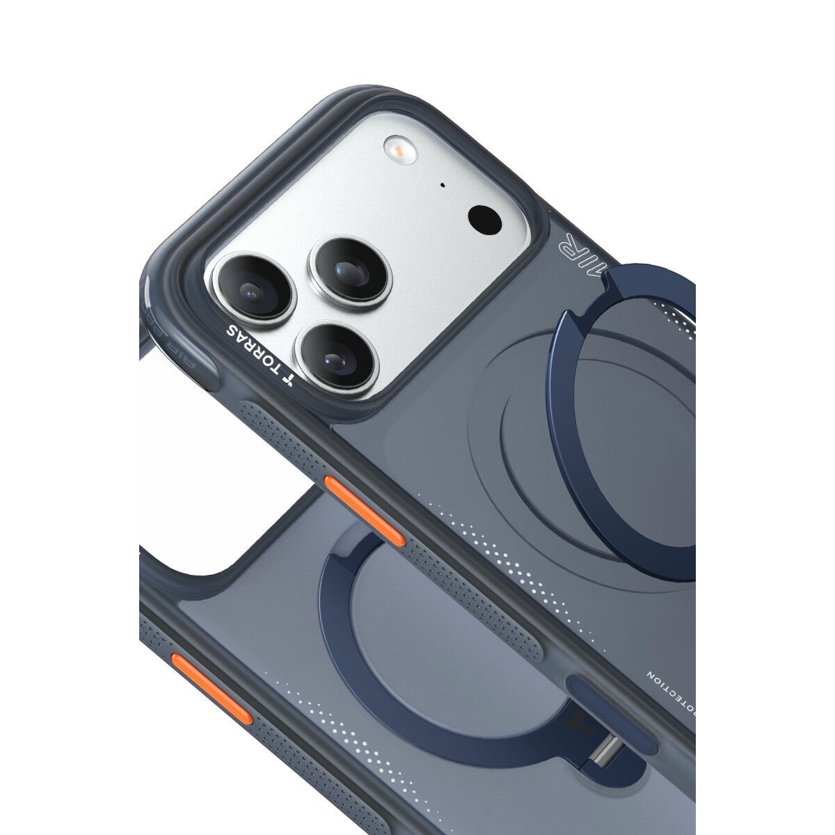 Torras Apple iPhone 17 Pro Max O Stand Spin Air Serisi Magsafe Kılıf Lacivert