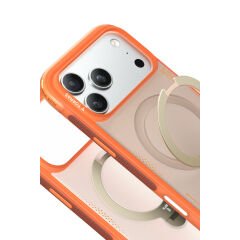 Torras Apple iPhone 17 Pro Max O Stand Spin Air Serisi Magsafe Kılıf Turuncu