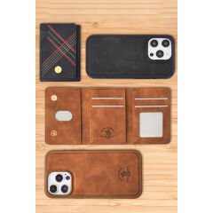 Santa Barbara Polo Racquet Club Apple iPhone 15 Pro Burke Manyetik Cüzdanlı Kılıf Siyah