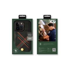 Santa Barbara Polo Racquet Club Apple iPhone 15 Pro Burke Manyetik Cüzdanlı Kılıf Siyah