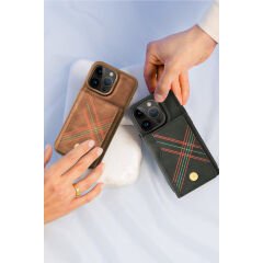 Santa Barbara Polo Racquet Club Apple iPhone 15 Pro Burke Manyetik Cüzdanlı Kılıf Kahverengi