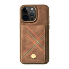Santa Barbara Polo Racquet Club Apple iPhone 15 Pro Burke Manyetik Cüzdanlı Kılıf Kahverengi