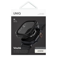 Uniq Apple Watch 49mm Voute Camlı Kasa Ekran Koruyucu - Siyah