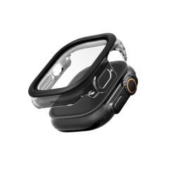 Uniq Apple Watch 49mm Voute Camlı Kasa Ekran Koruyucu - Siyah