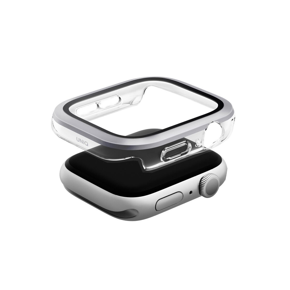 Uniq Apple Watch 46mm Voute Camlı Kasa Ekran Koruyucu - Gümüş