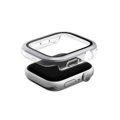 Uniq Apple Watch 46mm Voute Camlı Kasa Ekran Koruyucu - Gümüş