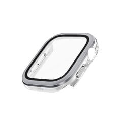Uniq Apple Watch 46mm Voute Camlı Kasa Ekran Koruyucu - Gümüş