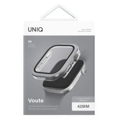 Uniq Apple Watch 46mm Voute Camlı Kasa Ekran Koruyucu - Gümüş