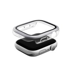 Uniq Apple Watch 46mm Voute Camlı Kasa Ekran Koruyucu - Gümüş