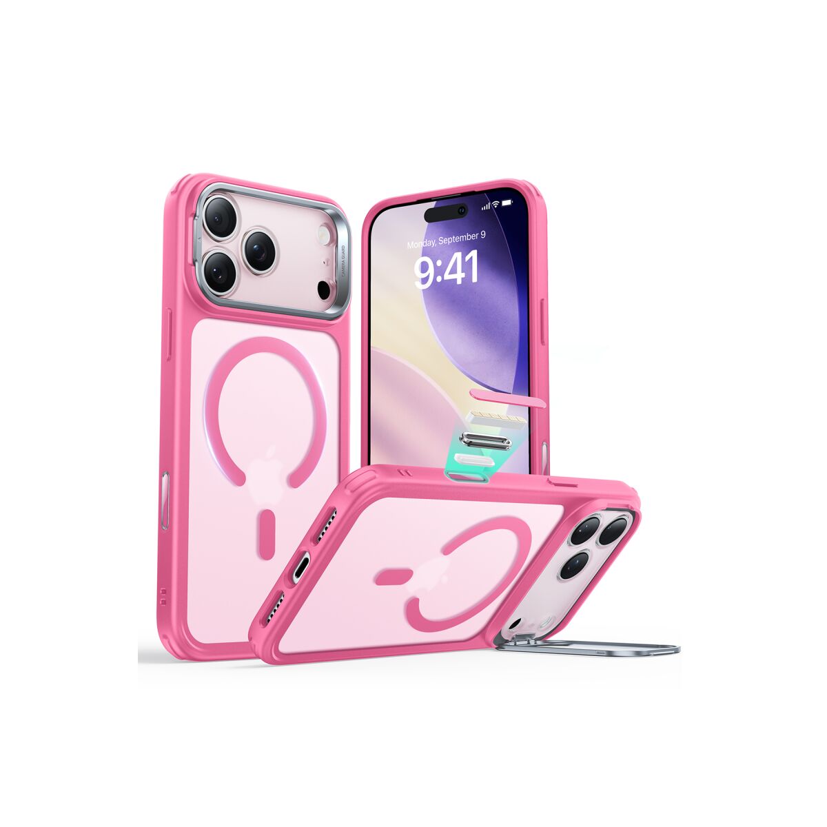 ESR Apple iPhone 17 Pro Max Classic Hybrid Magsafe Standlı Kapak - Frosted Pink
