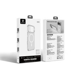Apple iPhone 17 Pro Kılıf M-safe Şarj Özellikli Metal Kamera Çerçeveli Airbag Tasarımlı Lenyes CK221 Sert PC Kapak Şeffaf