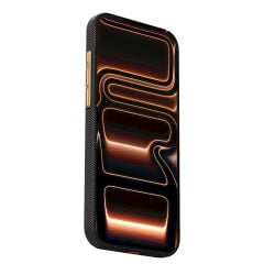 Apple iPhone 17 Pro Max Kılıf M-safe Şarj Özellikli Raptic Aramid Skin Rise Serisi 24 Ayar Altın Kaplamalı Karbon Kapak