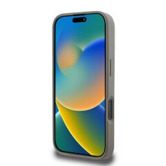 Apple iPhone 16 Pro Max Kılıf DKNY Orjinal Lisanslı M-safe Şarj Özellikli 3D Yazılı Checkered Pattern Kılıf - Bej