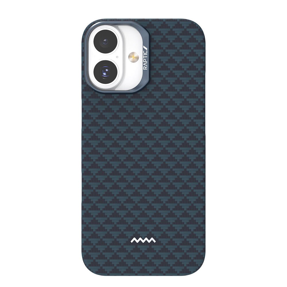 Apple iPhone 17 Kılıf M-safe Şarj Özellikli Raptic Aramid Skin Origin Serisi Kılıf Lacivert
