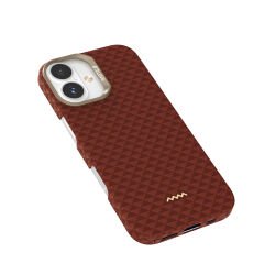 Apple iPhone 17 Kılıf M-safe Şarj Özellikli Raptic Aramid Skin Origin Serisi Kılıf Kırmızı