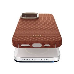 Apple iPhone 17 Kılıf M-safe Şarj Özellikli Raptic Aramid Skin Origin Serisi Kılıf Kırmızı
