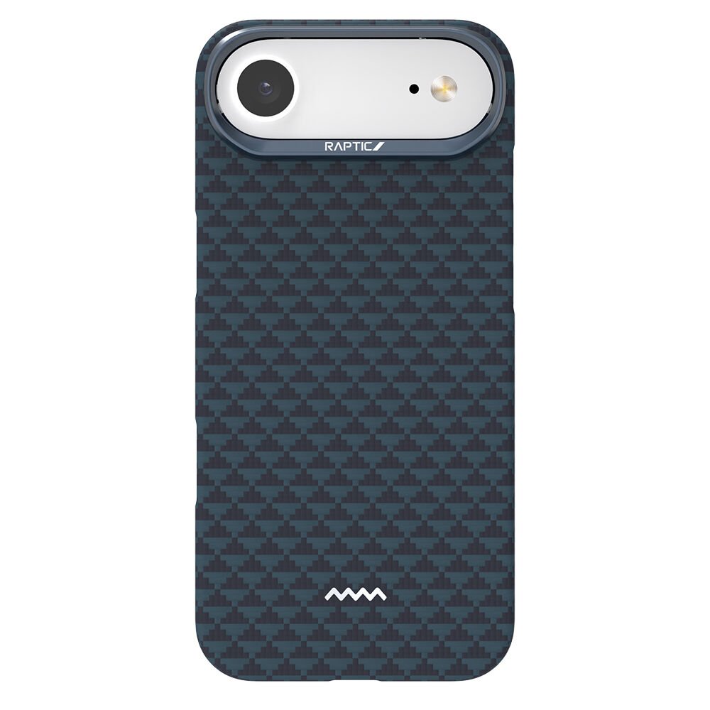 Apple iPhone 17 Air Kılıf M-safe Şarj Özellikli Raptic Aramid Skin Origin Serisi Kılıf Lacivert