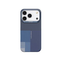 Apple iPhone 17 Pro Kılıf M-safe Şarj Özellikli Raptic Aramid Skin Transform Serisi Kılıf Lacivert