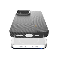 Apple iPhone 17 Kılıf M-safe Şarj Özellikli 600D Metal Kamera Çerçeveli Raptic Aramid Fiber Geotik Serisi Kılıf