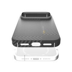 Apple iPhone 17 Pro Kılıf M-safe Şarj Özellikli 600D Metal Kamera Çerçeveli Raptic Aramid Fiber Geotik Serisi Kılıf