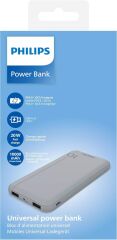 Philips DLP1812PV 10.000 mAh Powerbank 2xUSB-A 2.1A, USB-C Çıkış, PD - Gümüş