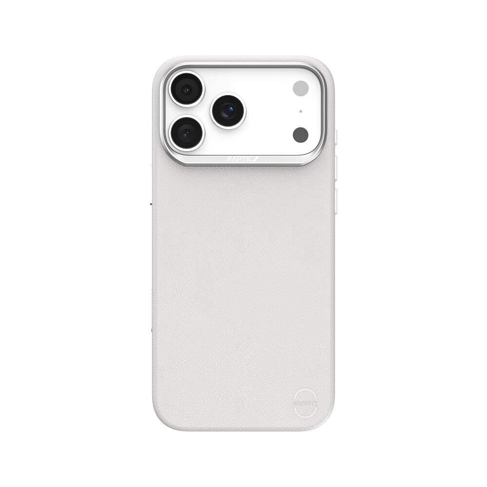 Apple iPhone 17 Pro Kılıf M-Safe Şarj Özellikli Polimerik Deri Raptic Urban Nano Kılıf Beyaz 