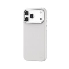 Apple iPhone 17 Pro Kılıf M-Safe Şarj Özellikli Polimerik Deri Raptic Urban Nano Kılıf Beyaz 