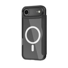 Apple iPhone 17 Air Kılıf M-Safe Şarj Özellikli Raptic Air Folio Şeffaf Kartlıklı Kapaklı Kılıf