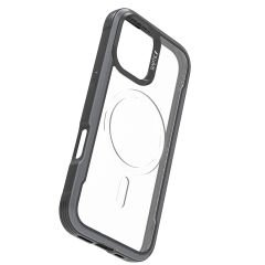 Apple iPhone 17 Kılıf M-safe Şarj Özellikli Airbagli Raptic Shield Serisi Şeffaf Arka Yüzey Kılıf Siyah