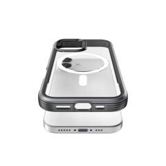Apple iPhone 17 Kılıf M-safe Şarj Özellikli Airbagli Raptic Shield Serisi Şeffaf Arka Yüzey Kılıf Siyah