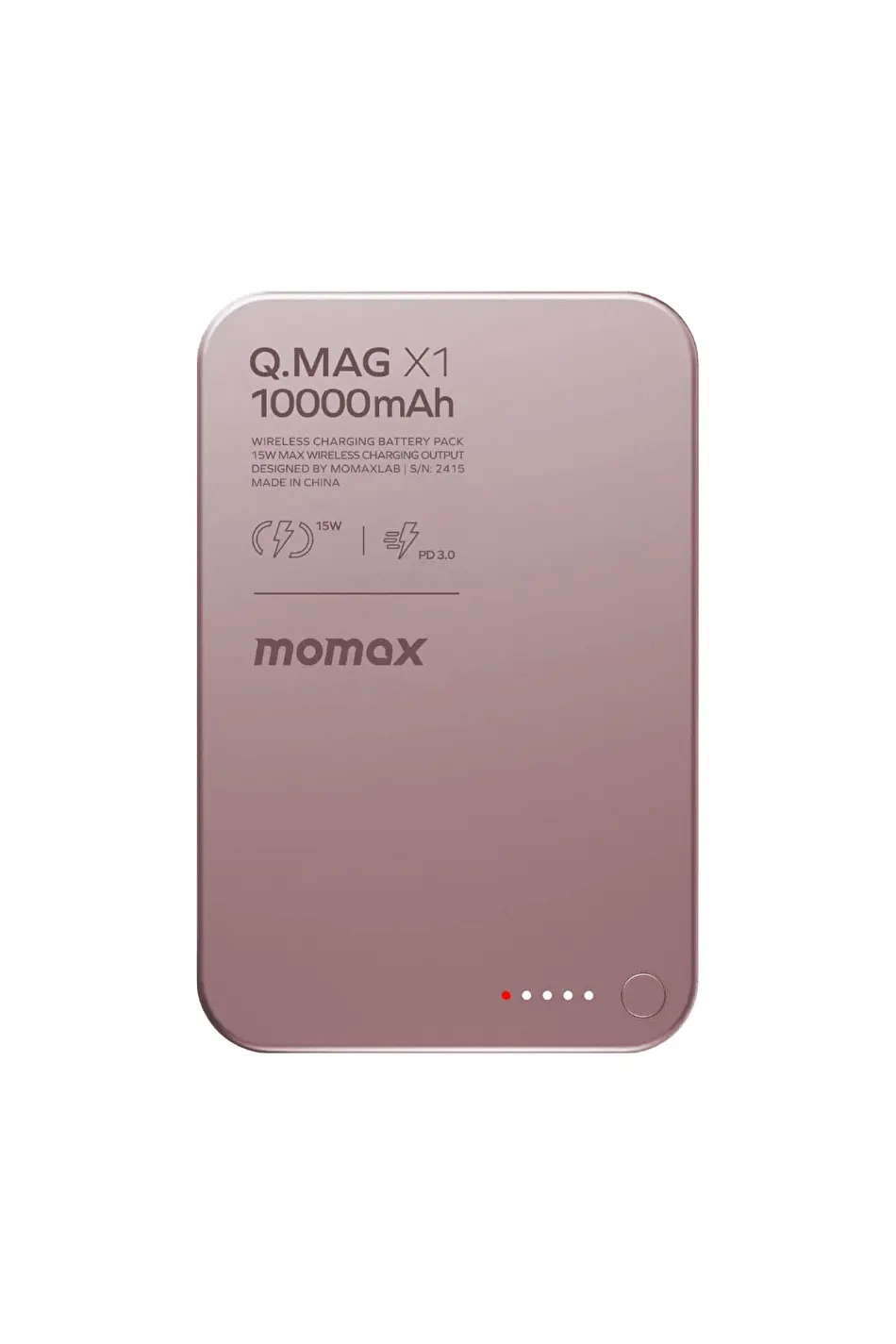 Momax IP117AP Q.Mag X1 10000mAh Wireless Taşınabilir Şarj Cihazı Pembe