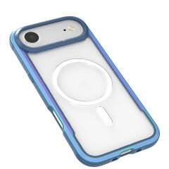 Apple iPhone 17 Air Kılıf M-safe Şarj Özellikli Airbagli Raptic Shield Serisi Şeffaf Arka Yüzey Kılıf Renkli 