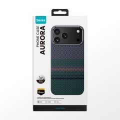 Apple iPhone 17 Pro Max Kılıf M-safe Şarj Özellikli Karbon Fiber Tasarımlı Benks Aurora ArmorPro Kevlar Kılıf