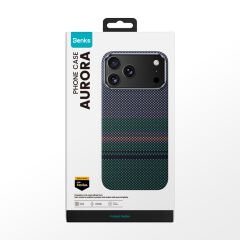 Apple iPhone 17 Pro Kılıf M-safe Şarj Özellikli Karbon Fiber Tasarımlı Benks Aurora ArmorAir Kevlar Kılıf