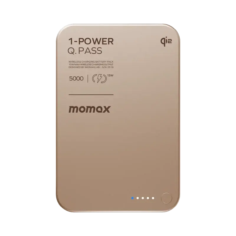 1-Power Q.Pass Qi2 Magnetic Wireless Power Bank 5000mAh Çöl Titanyum