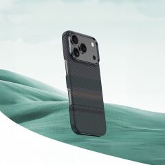 Apple iPhone 17 Air Kılıf M-safe Şarj Özellikli Karbon Fiber Tasarımlı Benks Aurora ArmorAir Kevlar Kılıf