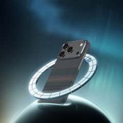 Apple iPhone 17 Air Kılıf M-safe Şarj Özellikli Karbon Fiber Tasarımlı Benks Aurora ArmorAir Kevlar Kılıf