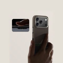 Apple iPhone 17 Pro Max Kılıf M-safe Şarj Özellikli Karbon Fiber Tasarımlı Benks Prestige ArmorPro Kevlar Kılıf