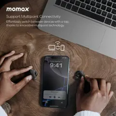 Momax 1-Vibe Lite True Wireless Noise Cancelling Earbuds Siyah