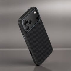 Apple iPhone 17 Kılıf Karbon Fiber M-safe Şarj Özellikli Benks Hybrid ArmorPro 600D Kevlar Kılıf