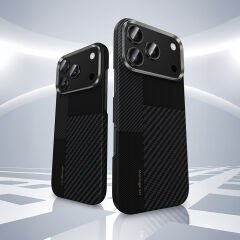 Apple iPhone 17 Pro Max Kılıf M-safe Şarj Özellikli Karbon Fiber Benks Montage ArmorAir Kevlar Kılıf