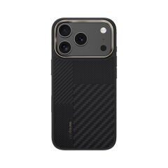 Apple iPhone 17 Pro Kılıf M-safe Şarj Özellikli Karbon Fiber Benks Montage Hybrid ArmorPro Kevlar Kılıf