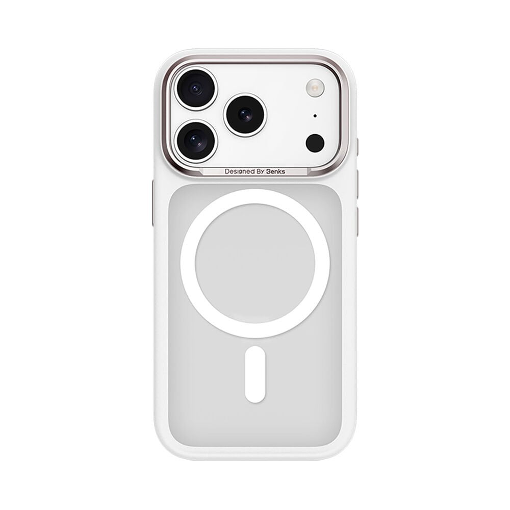 Apple iPhone 17 Pro Kılıf M-safe Şarj Özellikli Benks Mist Protective Kılıf Beyaz 