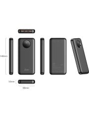 Juo 10000MAH 22.5W Dijital LED Ekranlı Taşınabilir Hızlı Şarj Cihazı Powerbank Siyah