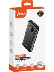 Juo 10000MAH 22.5W Dijital LED Ekranlı Taşınabilir Hızlı Şarj Cihazı Powerbank Siyah